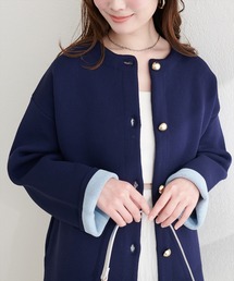 natural couture（ナチュラルクチュール）の「配色プレーティングポリニットカーデ（カーディガン/ボレロ）」