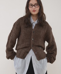 glitter knit shirt cardigan / グリッターニットシャツカーディガン