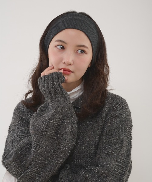 MUHET（ミュエータ）の「glitter knit shirt cardigan / グリッターニットシャツカーディガン（カーディガン/ボレロ・レディース・チャコールグレー/ブラウン・FREE）」の20枚目の写真