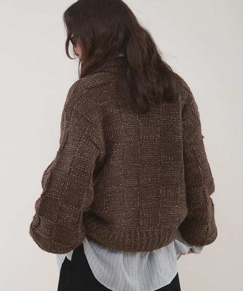MUHET（ミュエータ）の「glitter knit shirt cardigan / グリッターニットシャツカーディガン（カーディガン/ボレロ・レディース・チャコールグレー/ブラウン・FREE）」の15枚目の写真