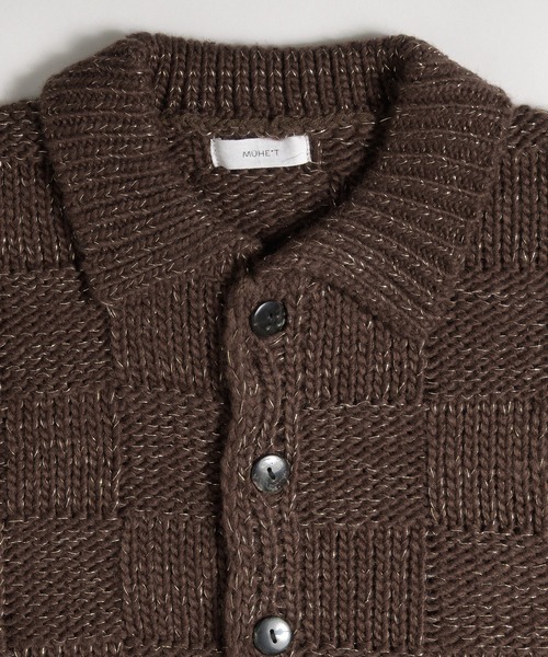 MUHET（ミュエータ）の「glitter knit shirt cardigan / グリッターニットシャツカーディガン（カーディガン/ボレロ・レディース・チャコールグレー/ブラウン・FREE）」の12枚目の写真