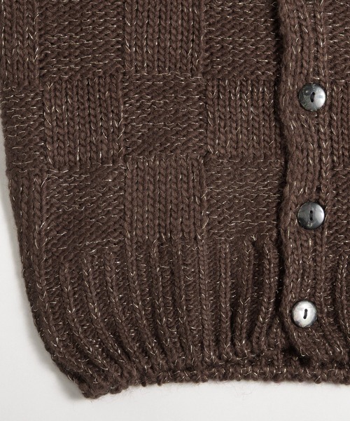 MUHET（ミュエータ）の「glitter knit shirt cardigan / グリッターニットシャツカーディガン（カーディガン/ボレロ・レディース・チャコールグレー/ブラウン・FREE）」の9枚目の写真