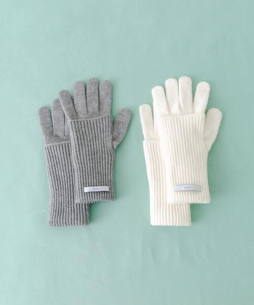 SMELLY（スメリー）の「2WAYホールタッチグローブ（手袋・レディース・ホワイト/グレー・-）」の12枚目の写真