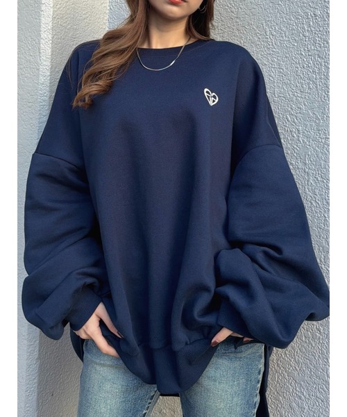 EGOIST（エゴイスト）の「ハートロゴプルオーバー（スウェット・レディース・ブラック/ホワイト/ボルドー/ネイビー・FREE）」の3枚目の写真