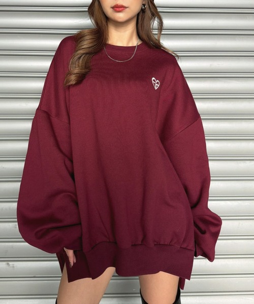 EGOIST（エゴイスト）の「ハートロゴプルオーバー（スウェット・レディース・ブラック/ホワイト/ボルドー/ネイビー・FREE）」の4枚目の写真