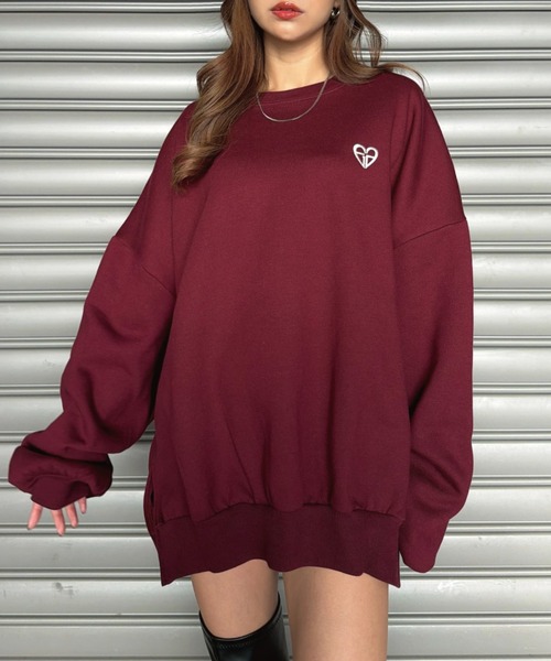 EGOIST（エゴイスト）の「ハートロゴプルオーバー（スウェット・レディース・ブラック/ホワイト/ボルドー/ネイビー・FREE）」の5枚目の写真