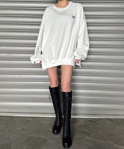 EGOIST（エゴイスト）の「ハートロゴプルオーバー（スウェット・レディース・ブラック/ホワイト/ボルドー/ネイビー・FREE）」の13枚目の写真