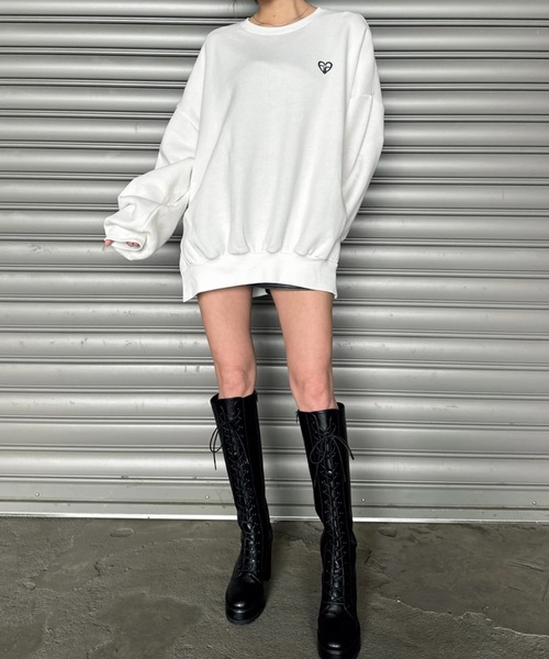 EGOIST（エゴイスト）の「ハートロゴプルオーバー（スウェット・レディース・ブラック/ホワイト/ボルドー/ネイビー・FREE）」の14枚目の写真