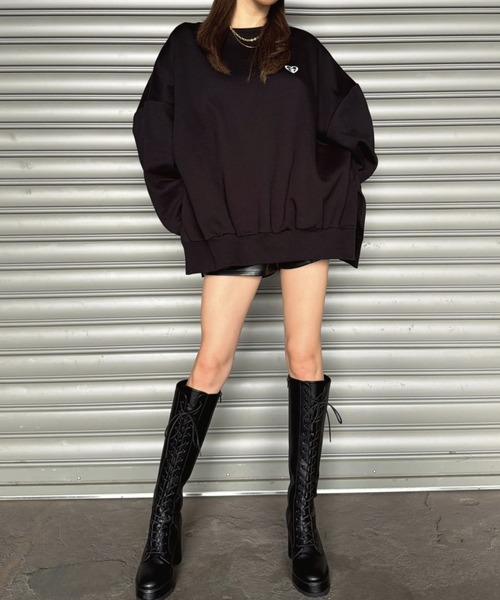 EGOIST（エゴイスト）の「ハートロゴプルオーバー（スウェット・レディース・ブラック/ホワイト/ボルドー/ネイビー・FREE）」の16枚目の写真