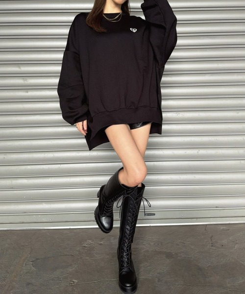 EGOIST（エゴイスト）の「ハートロゴプルオーバー（スウェット・レディース・ブラック/ホワイト/ボルドー/ネイビー・FREE）」の19枚目の写真