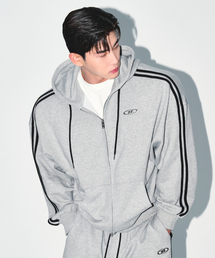 BORN TO WIN（ボーントゥウィン）の「CHROME B TRACK LINE HOODIE ZIP-UP [MELANGE GREY]（ジャージ）」