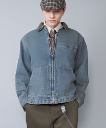 SPINNS（スピンズ）の「【短丈】中綿ダック地デトロイトジャケット/キルティング裏地/古着風/ユニセックス（ブルゾン）」