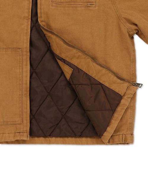 SPINNS（スピンズ）の「【短丈】中綿ダック地デトロイトジャケット/キルティング裏地/古着風/ユニセックス（ブルゾン・メンズ・スミクロ/ブルー系その他/キャメル/ブラック・L/M）」の13枚目の写真
