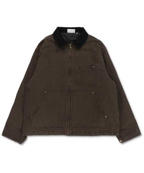 SPINNS（スピンズ）の「【短丈】中綿ダック地デトロイトジャケット/キルティング裏地/古着風/ユニセックス（ブルゾン・メンズ・スミクロ/ブルー系その他/キャメル/ブラック・L/M）」の9枚目の写真