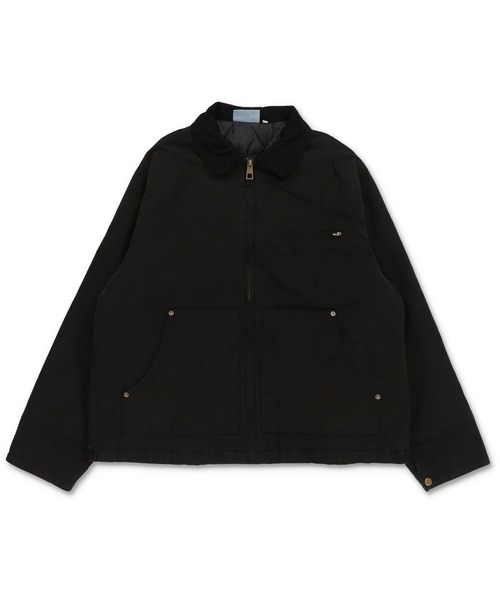 SPINNS（スピンズ）の「【短丈】中綿ダック地デトロイトジャケット/キルティング裏地/古着風/ユニセックス（ブルゾン・メンズ・スミクロ/ブルー系その他/キャメル/ブラック・L/M）」の8枚目の写真