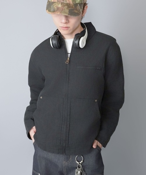 セール】【短丈】中綿ダック地デトロイトジャケット/キルティング裏地