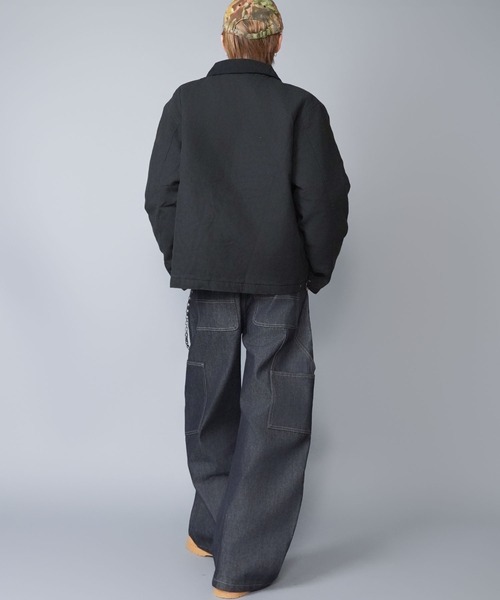 SPINNS（スピンズ）の「【短丈】中綿ダック地デトロイトジャケット/キルティング裏地/古着風/ユニセックス（ブルゾン・メンズ・スミクロ/ブルー系その他/キャメル/ブラック・L/M）」の17枚目の写真