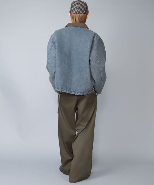 セール】【短丈】中綿ダック地デトロイトジャケット/キルティング裏地