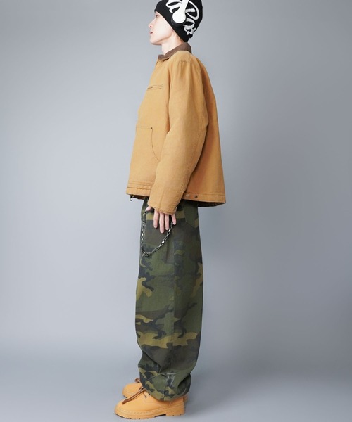 SPINNS（スピンズ）の「【短丈】中綿ダック地デトロイトジャケット/キルティング裏地/古着風/ユニセックス（ブルゾン・メンズ・スミクロ/ブルー系その他/キャメル/ブラック・L/M）」の20枚目の写真