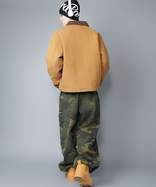 SPINNS（スピンズ）の「【短丈】中綿ダック地デトロイトジャケット/キルティング裏地/古着風/ユニセックス（ブルゾン・メンズ・スミクロ/ブルー系その他/キャメル/ブラック・L/M）」の21枚目の写真