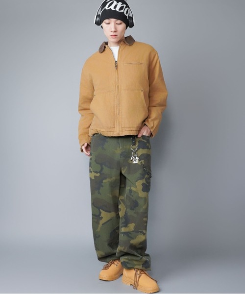 SPINNS（スピンズ）の「【短丈】中綿ダック地デトロイトジャケット/キルティング裏地/古着風/ユニセックス（ブルゾン・メンズ・スミクロ/ブルー系その他/キャメル/ブラック・L/M）」の18枚目の写真