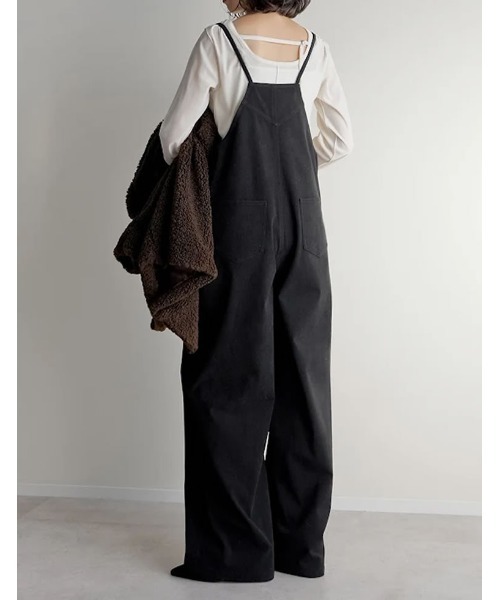 Re:EDIT（リエディ）の「[ZOZOTOWN限定][低身長/高身長サイズ有]コーデュロイナローストラップサロペット（サロペット/オーバーオール・レディース・ブラック/ネイビー/ブラウン・SHORT/MEDIUM/TALL/LARGE）」の10枚目の写真