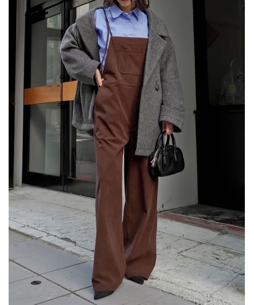 Re:EDIT（リエディ）の「[ZOZOTOWN限定][低身長/高身長サイズ有]コーデュロイナローストラップサロペット（サロペット/オーバーオール・レディース・ブラック/ネイビー/ブラウン・SHORT/MEDIUM/TALL/LARGE）」の16枚目の写真