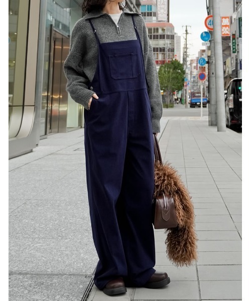 Re:EDIT（リエディ）の「[ZOZOTOWN限定][低身長/高身長サイズ有]コーデュロイナローストラップサロペット（サロペット/オーバーオール・レディース・ブラック/ネイビー/ブラウン・SHORT/MEDIUM/TALL/LARGE）」の7枚目の写真