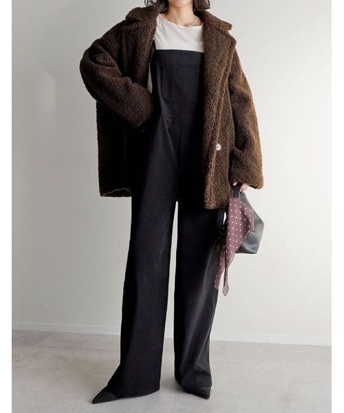 Re:EDIT（リエディ）の「[ZOZOTOWN限定][低身長/高身長サイズ有]コーデュロイナローストラップサロペット（サロペット/オーバーオール・レディース・ブラック/ネイビー/ブラウン・SHORT/MEDIUM/TALL/LARGE）」の11枚目の写真