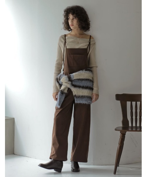 Re:EDIT（リエディ）の「[ZOZOTOWN限定][低身長/高身長サイズ有]コーデュロイナローストラップサロペット（サロペット/オーバーオール・レディース・ブラック/ネイビー/ブラウン・SHORT/MEDIUM/TALL/LARGE）」の15枚目の写真