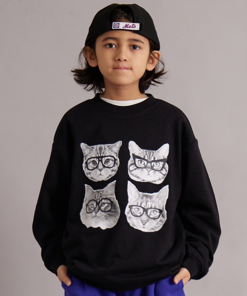 PAIRMANON STREET（ペアマノンストリート）の「裏毛 前後プリント スウェット トレーナー【PAIRMANON STREET】（スウェット・キッズ・レッド/グレー/ブラック系その他/ブルー/ブラック・100/110/120/130/140/150/160/90）」の2枚目の写真