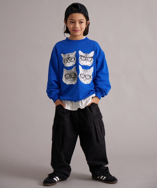 PAIRMANON STREET（ペアマノンストリート）の「裏毛 前後プリント スウェット トレーナー【PAIRMANON STREET】（スウェット・キッズ・レッド/グレー/ブラック系その他/ブルー/ブラック・100/110/120/130/140/150/160/90）」の22枚目の写真