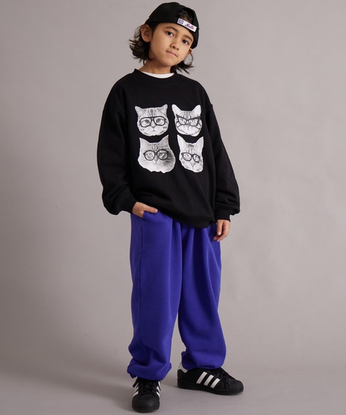 PAIRMANON STREET（ペアマノンストリート）の「裏毛 前後プリント スウェット トレーナー【PAIRMANON STREET】（スウェット・キッズ・レッド/グレー/ブラック系その他/ブルー/ブラック・100/110/120/130/140/150/160/90）」の8枚目の写真