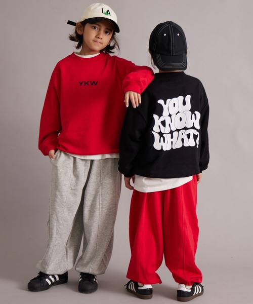 PAIRMANON STREET（ペアマノンストリート）の「裏毛 前後プリント スウェット トレーナー【PAIRMANON STREET】（スウェット・キッズ・レッド/グレー/ブラック系その他/ブルー/ブラック・100/110/120/130/140/150/160/90）」の14枚目の写真