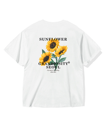 ヘバラギプリンティングオーバーサイズ半袖Tシャツ(ホワイト)