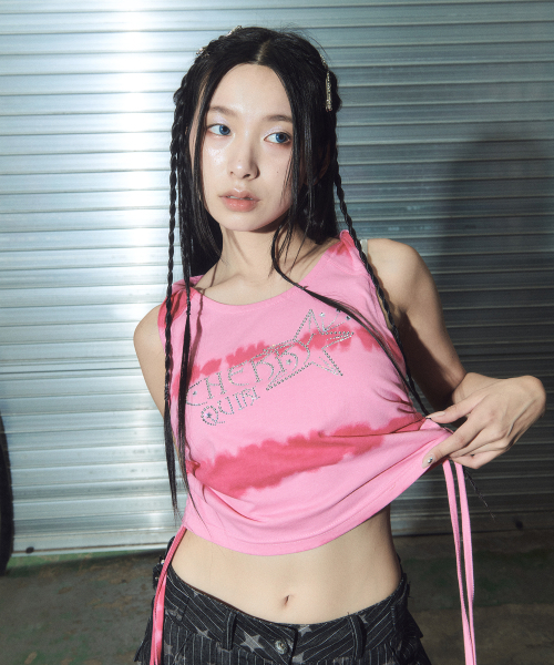 CHERRYQUIRI(チェリーキュリー)の「gem stone shirring top - pink(Tシャツ/カットソー・レディース・その他・FREE)」の2枚目の写真