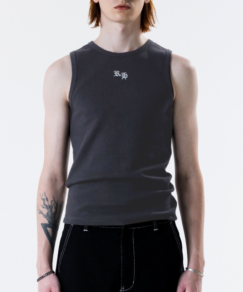 runningHIGH（ランニングハイ）の「グリッターRHロゴレーサーバックトップ[チャコール]（Tシャツ/カットソー・レディース・その他・SMALL/LARGE）」の4枚目の写真