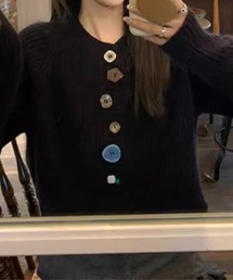 CADBURY | ﾏﾙﾁ釦ﾃﾞｻﾞｲﾝﾆｯﾄｶｰﾃﾞｨｶﾞﾝ(カーディガン/ボレロ)