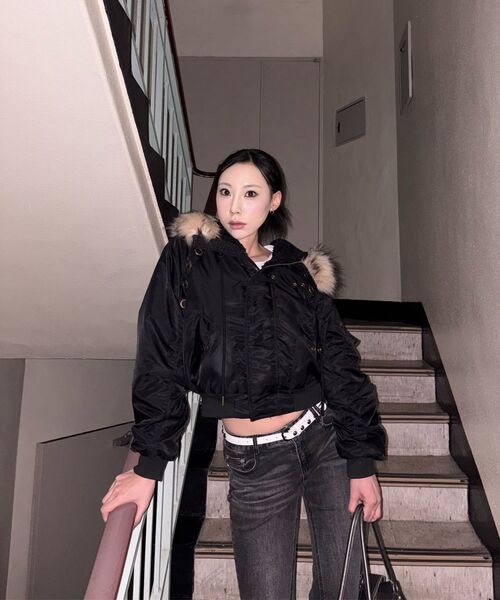 DECET WOMEN(デケット ウーマン)の「シグネチャー スリム ローライズ フレア ジーンズ DCWPT006BlackB(デニムパンツ・レディース・その他・X-SMALL/SMALL/MEDIUM/LARGE)」の14枚目の写真