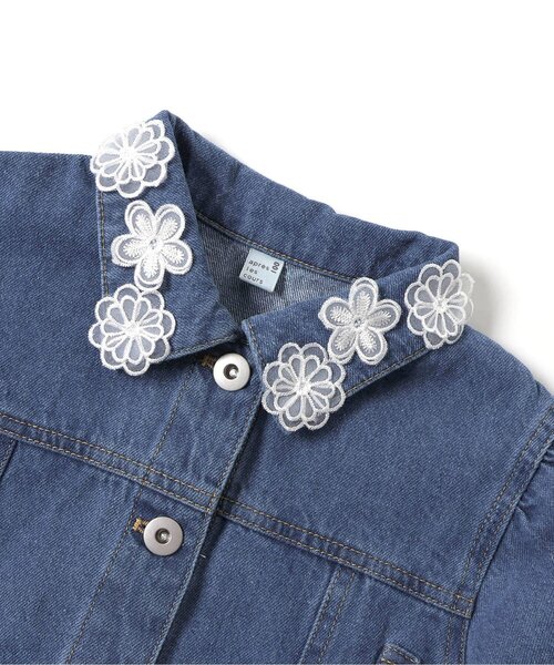 apres les cours（アプレレクール）の「レースモチーフショートデニムジャケット（デニムジャケット・キッズ・ブルー・140/130/120/110/100/90）」の10枚目の写真