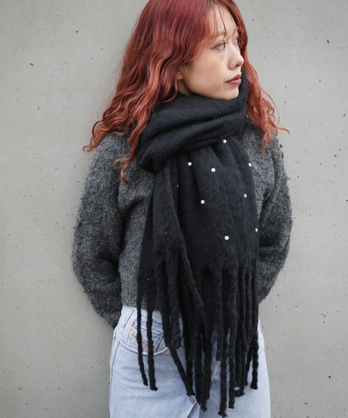 シャンタルトーマス　マラボー(羽毛) ストール付きボレロ　ブラック シャンタルトーマス マラボー(羽毛) ストール付きボレロ ブラック