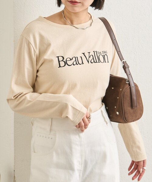 mystic(ミスティック)の「カラーチビロゴロングTシャツ(Tシャツ/カットソー・レディース・オフホワイト/ベージュ・FREE)」の1枚目の写真