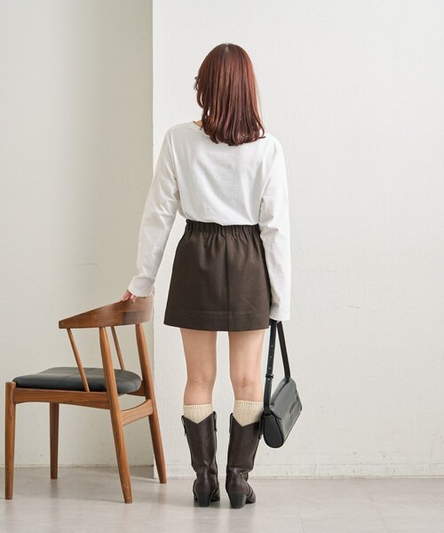 mystic(ミスティック)の「カラーチビロゴロングTシャツ(Tシャツ/カットソー・レディース・オフホワイト/ベージュ・FREE)」の12枚目の写真