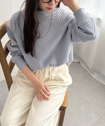 【お得だ値】フクレ幾何ジャガードプルオーバー