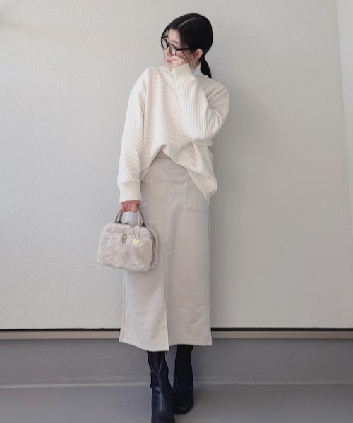 ikka(イッカ)の「【お得だ値】フクレ幾何ジャガードプルオーバー(Tシャツ/カットソー・レディース・チャコール/アイボリー/サックスブルー/ブラウン系その他・M/L/S)」の6枚目の写真