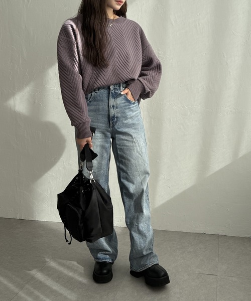 ikka(イッカ)の「【お得だ値】フクレ幾何ジャガードプルオーバー(Tシャツ/カットソー・レディース・チャコール/アイボリー/サックスブルー/ブラウン系その他・M/L/S)」の17枚目の写真