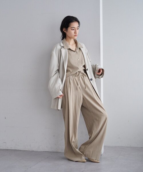 SHENERY（シーナリー）の「オープンカラーシャツ（シャツ/ブラウス・レディース・ベージュ/アイボリー/ブラック・FREE）」の8枚目の写真