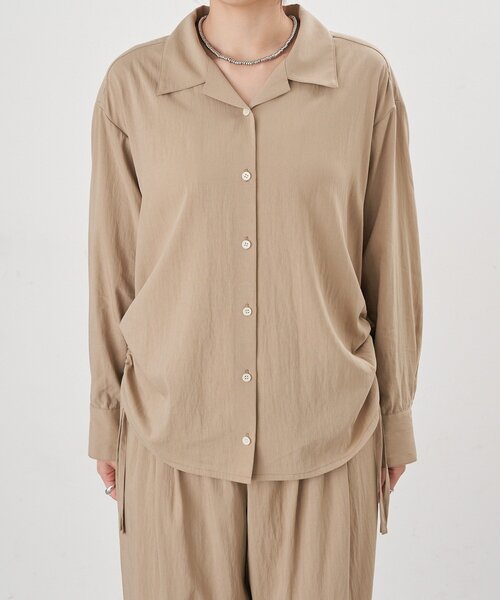 SHENERY（シーナリー）の「オープンカラーシャツ（シャツ/ブラウス・レディース・ベージュ/アイボリー/ブラック・FREE）」の10枚目の写真