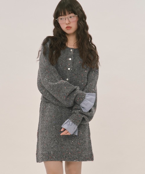 loin nuit ロワンニュイ spangle knit set up ニット spangle knit set up / スパンコールニットセットアップ（セットアップ