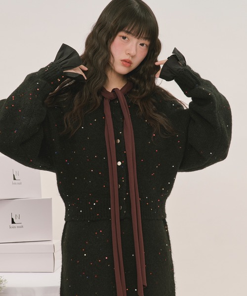 loin nuit(ロワンニュイ)の「spangle knit set up / スパンコールニットセットアップ(セットアップ・レディース・アイボリー/ブラック/グレー/ブルー・FREE)」の16枚目の写真